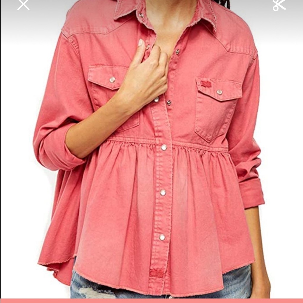 We The Free FP | Dylan babydoll peplum denim shirt